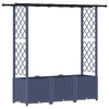 vidaXL Hevet Bed med Trellis og Tak Gr&aring; 162,5 x 40 x 136 cm PP