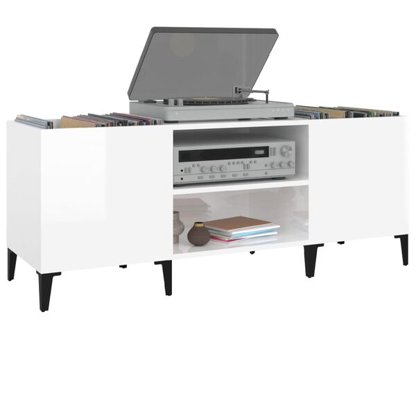 vidaXL Hifi-benk hvit 121x38x48 cm konstruert tre