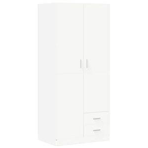 vidaXL Garderobe hvit 80x52x180 cm konstruert tre
