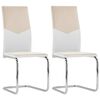 vidaXL Frittb&aelig;rende spisestoler 2 stk cappuccino kunstig skinn