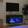 vidaXL TV-benk med LED-lys svart 60x30x30 cm