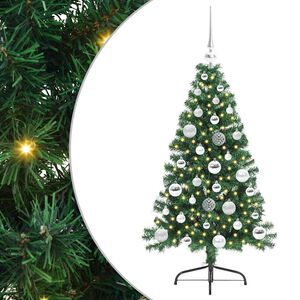 vidaXL Kunstig Forh&aring;ndsopplyst Juletre med 150 LED gr&oslash;nn 120 cm PVC
