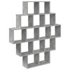 vidaXL Vegghylle Betonggr&aring; 120 x 20 x 136 cm Konstruert tre