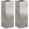 vidaXL Solenergi LED stibelys 2 pcs s&oslash;lv Rustfritt St&aring;l
