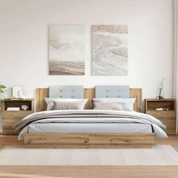 vidaXL Nattbord 2 stk artisan eik 50x32x60 cm konstruert tre