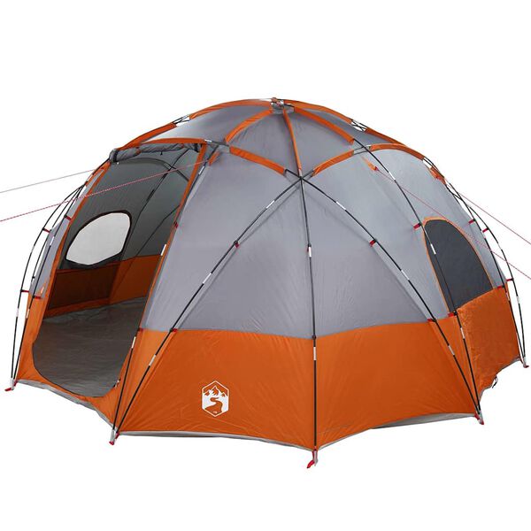 vidaXL Camping Telt Grå og oransje 475 x 475 x 235 cm Polyester