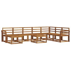 vidaXL Utend&oslash;rs sofa-sett 9 pcs Naturlig Solid akasietre