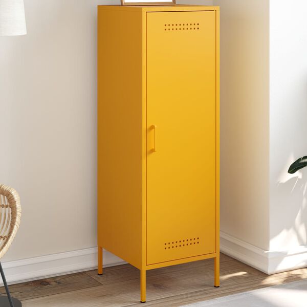 vidaXL Highboard sennepsgul 36x39x113 cm st&aring;l