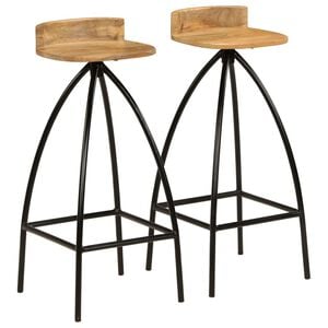 vidaXL Barstoler 2 stk heltre mangotre