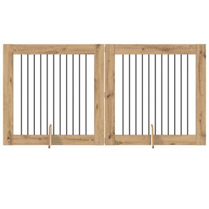 vidaXL Hundegate med stender 2 pcs Artisan eik 100 x 100 cm