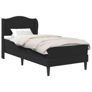vidaXL Sengestamme med hodegjerde Svart 90 x 190 cm Kunstl&aelig;r