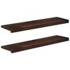 vidaXL Trappetrinn 2 stk. 100 x 30 x 2 cm M&oslash;rk brun Massiv b&oslash;ketre