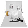 vidaXL Fotostudiosett med lamper, paraplyer, bakgrunn og reflektor