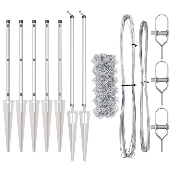 vidaXL Gjerdep&aring;le s&oslash;lv 10 x 0,6 m (40 x 40 mm mesh) St&aring;l