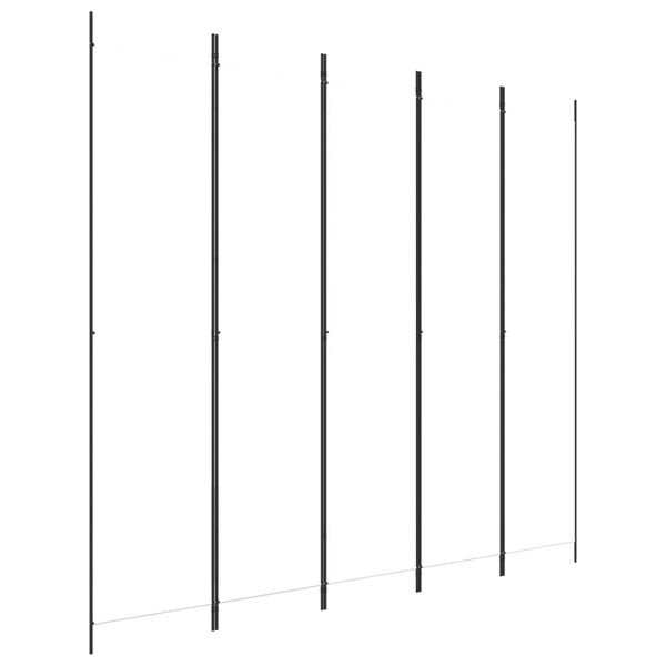 vidaXL Romdeler med 5 paneler hvit 250x220 cm stoff