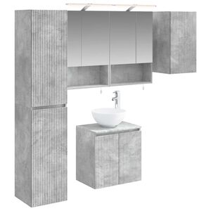 vidaXL Baderomsskapsett 5 pcs Betonggr&aring; 50 x 14,5 x 70 cm