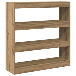 vidaXL Bokskap 3 niv&aring;er 100 x 30 x 103 cm Konstruert tre artisan eik