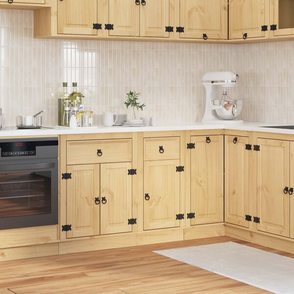 vidaXL Kabinett med d&oslash;r SKI HonningBrun 40 x 46 x 81,5 cm Massiv furu