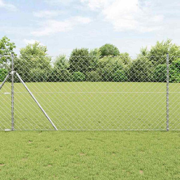vidaXL Gjerdep&aring;le s&oslash;lv 10 x 1,2 m (60 x 60 mm netting) St&aring;l