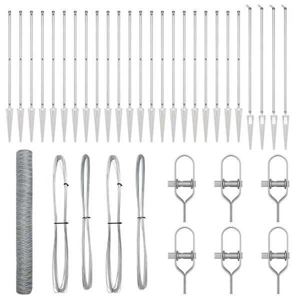 vidaXL Gjerdep&aring;le s&oslash;lv 50 x 1,2 m (50 mm mesh) St&aring;l