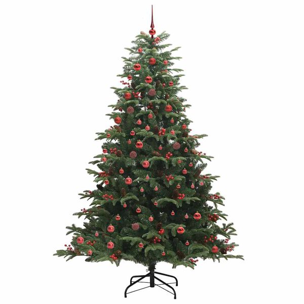 vidaXL Kunstig juletre med 300 LED gr&oslash;nn 210 cm PVC og Metall og Plast