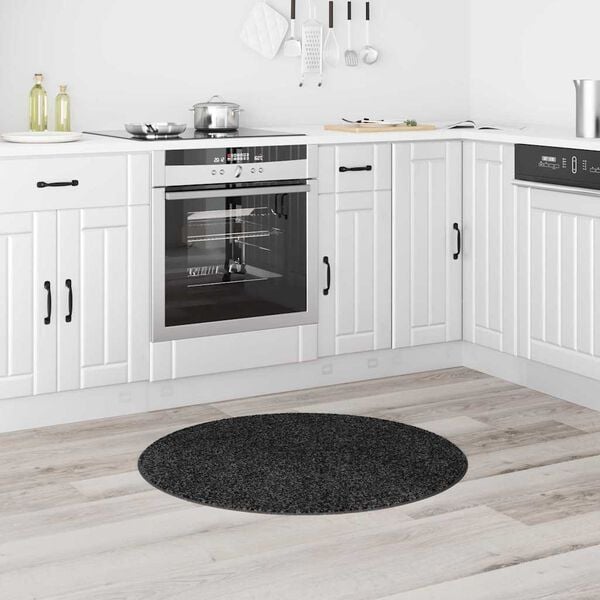 vidaXL Anti-sklisikker Shaggy Teppe M&oslash;rkegr&aring; 90 x 90 cm PP