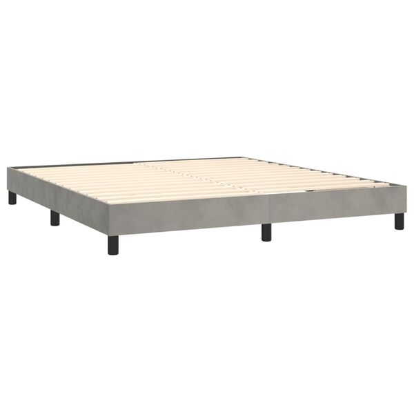 vidaXL Boxspring-sengeramme lysegr&aring; 180x200 cm Super King fl&oslash;yel