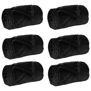 vidaXL Kastepledd 6 stk. Svart 130 x 150 cm 3.04 kg Fleece