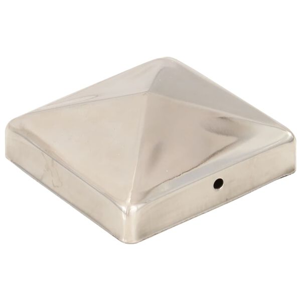 vidaXL Gjerdestolpehatter pyramide 6 stk rustfritt stål 91x91 mm