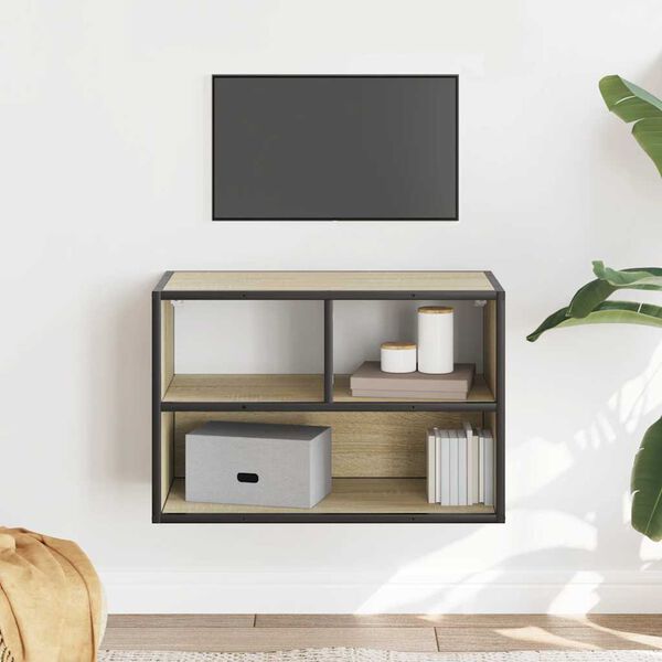 vidaXL TV-benk sonoma eik 60x31x39,5 cm konstruert tre og metall