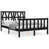 vidaXL Sengeramme med hodegavl svart 140x190 cm heltre