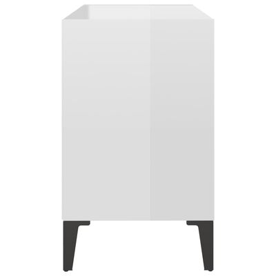 vidaXL TV-benk med metallben høyglans hvit 69,5x30x50 cm