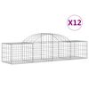 vidaXL Gabionkurver buede 12 stk 200x50x40/60 cm galvanisert jern