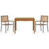 vidaXL Hage Spisegruppe 3 pcs Grå Poly rattan