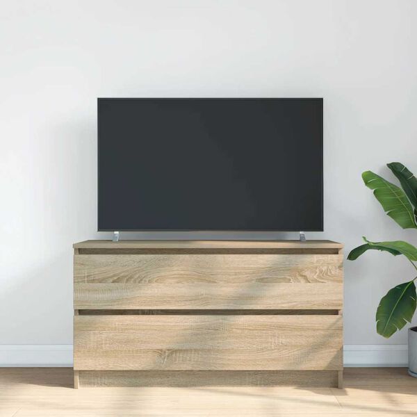vidaXL TV-benk sonoma eik 100x35x54 cm konstruert tre