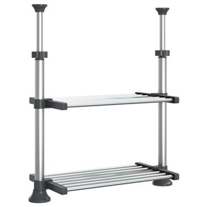 vidaXL Kj&oslash;kkenhylle 50x25x(50-70) cm aluminium