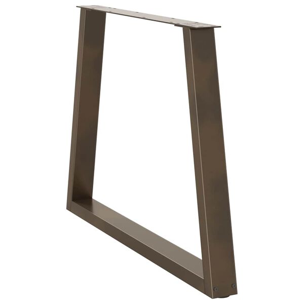 vidaXL Spisebordben V-formet 3 stk naturst&aring;l 100x(72-73,3) cm st&aring;l