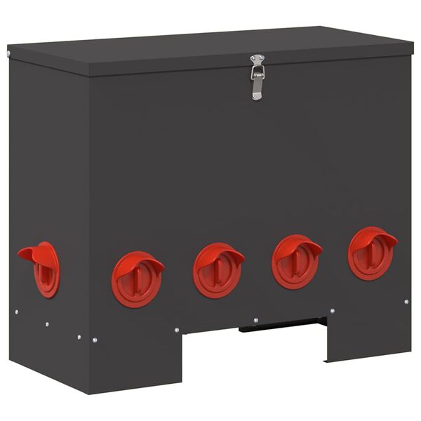 vidaXL H&oslash;nsefutteral Svart 60,5 x 29 x 51 cm Kaldvalsget St&aring;l