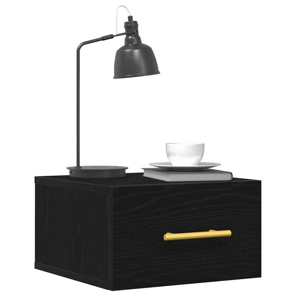 vidaXL Nattbordskap 2 pcs Svart Eik 35 x 35 x 20 cm Konstruert tre