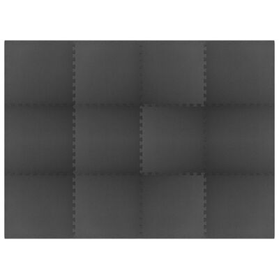 vidaXL Gulvmatter 12 stk 4,32 ㎡ EVA-skum svart