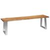 vidaXL Benk 160 cm heltre akasie og rustfritt st&aring;l