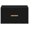 vidaXL Vegghengt nattbord med skuff 2 pcs Svart Eik 35 x 35 x 20 cm
