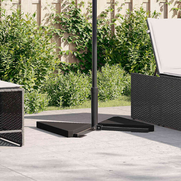 vidaXL Vektplater for parasoll 2 stk svart granitt trekantet 14 kg