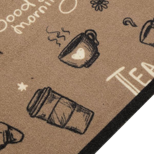 vidaXL Kjøkkenteppe vaskbar Morning brun 45x150 cm fløyel