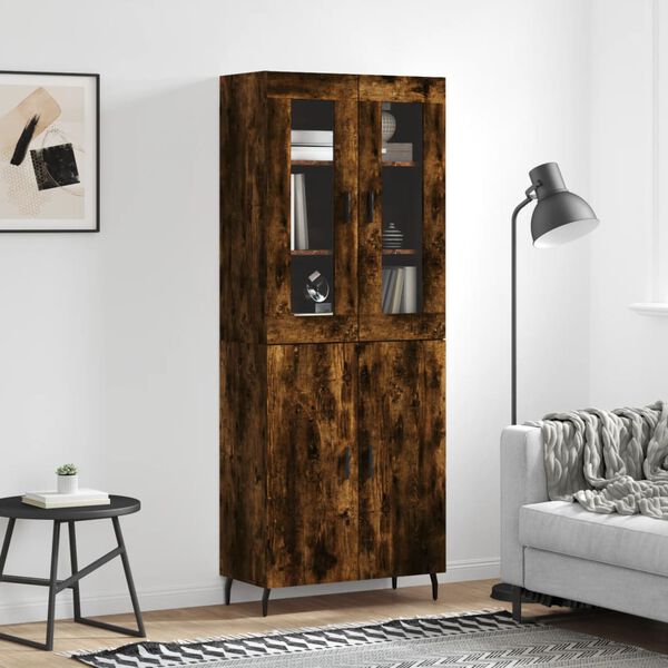 vidaXL Highboard r&oslash;kt eik 69,5x34x180 cm konstruert tre