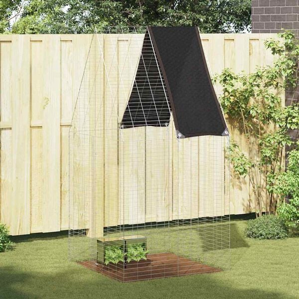 vidaXL Kaninbur s&oslash;lv 100 x 100 x 210 cm Galvanisert St&aring;l