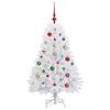 vidaXL Kunstig sammensatt juletre med 150 LED Hvit 120 cm PVC og St&aring;l