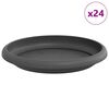 vidaXL Rundt Blomsterbrett 24 stk. Svart &Oslash; 14 x 2 cm Plast