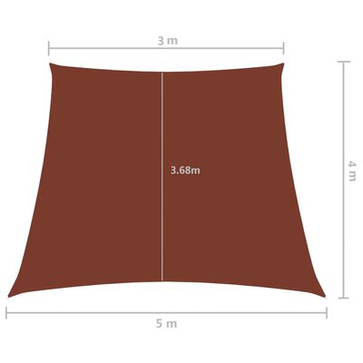 vidaXL Solseil oxfordstoff trapesformet 3/5x4 m terrakotta