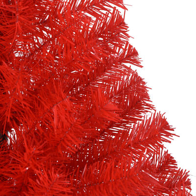 vidaXL Kunstig juletre halvt med stativ rød 120 cm PVC